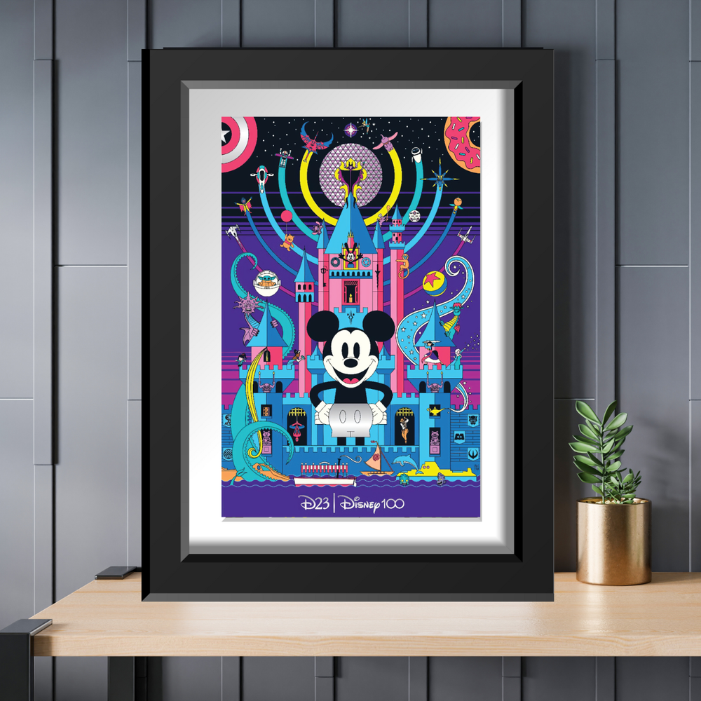 D23 Mickey Mouse Disney 100th Anniversary Castle Poster Print 13x19 MATTE