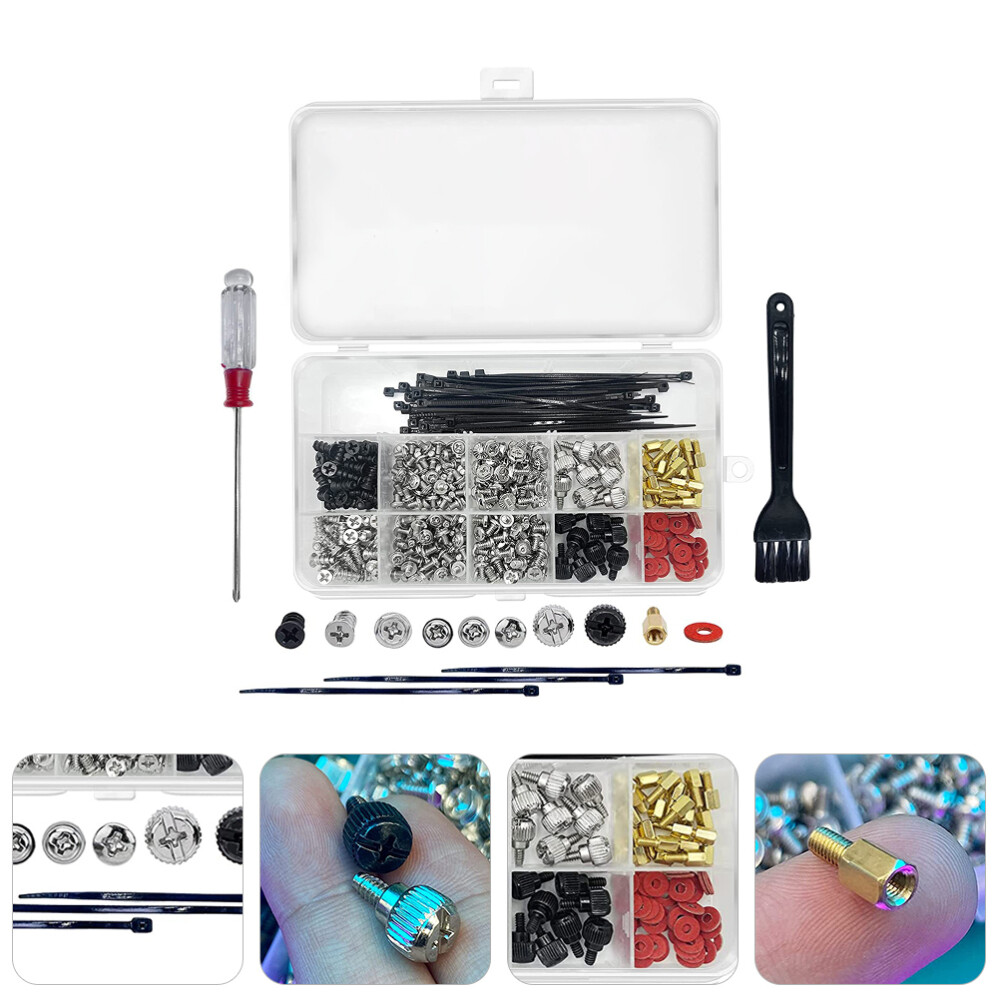 Computer Case Screw Assortment Kit Screwdriver Washer Screws Bolts for