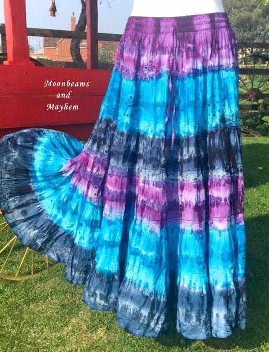 Women's Medium Fold Over Waist Boho Bubble Skirt