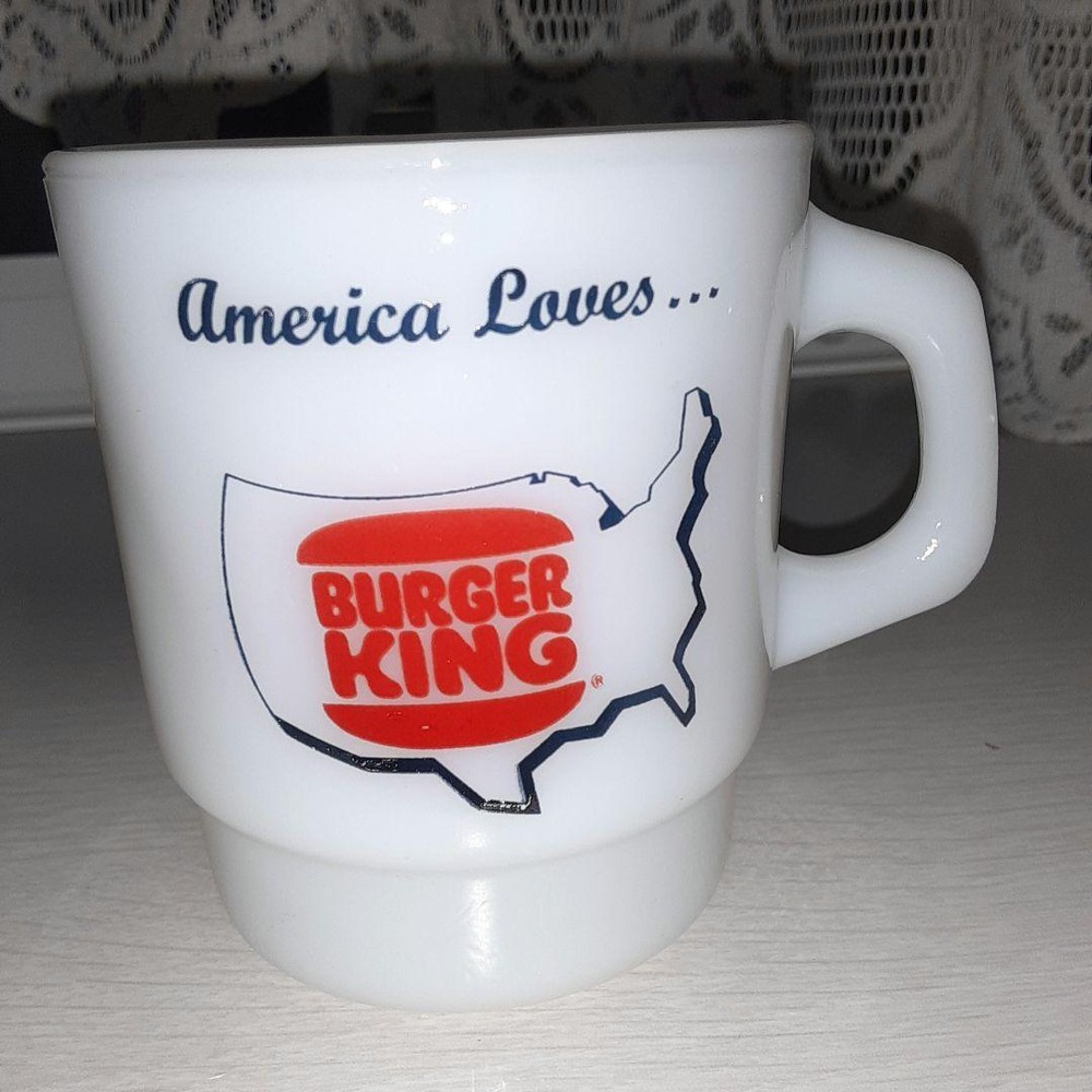 Vintage 1960s Fire King Burger King Fast Food Hamburgers Restaurant Ad