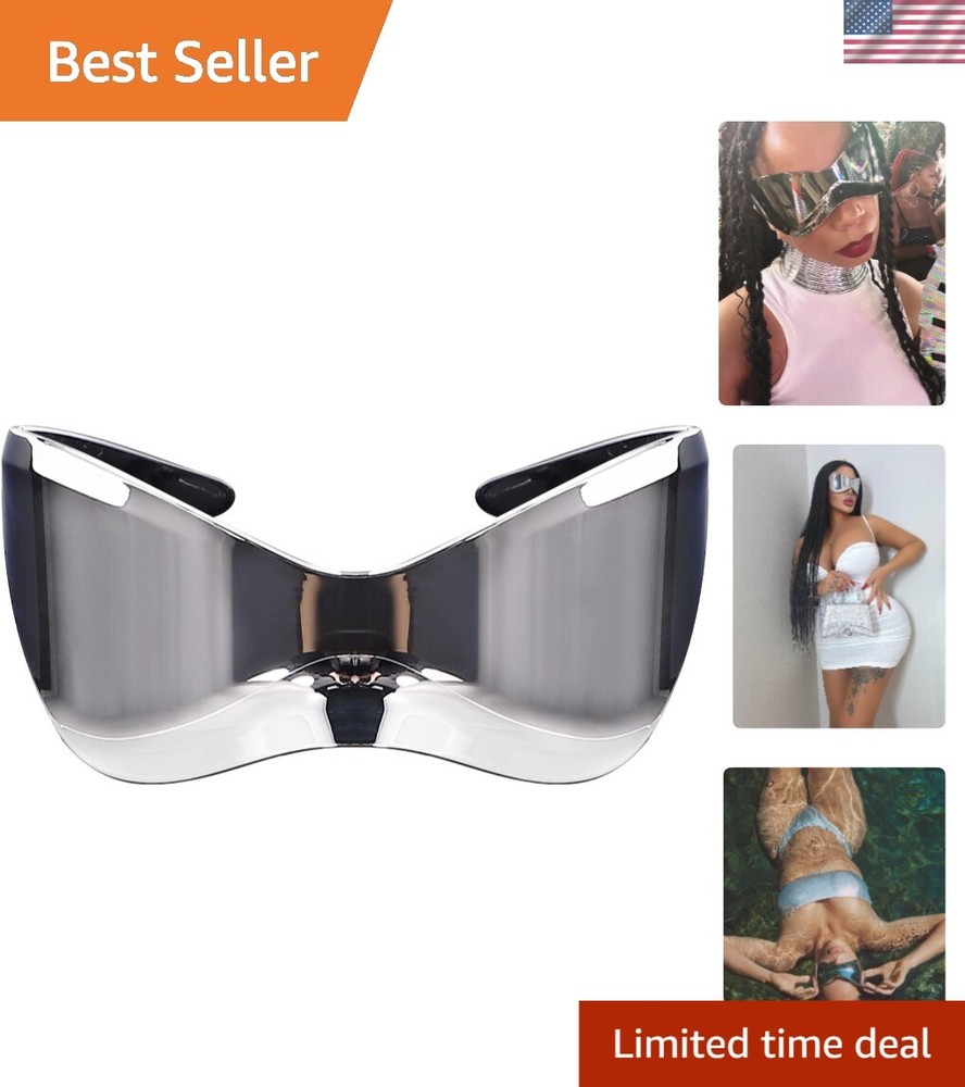 Futuristic UV Wrap-Around Sunglasses in Chic Silver Dusk