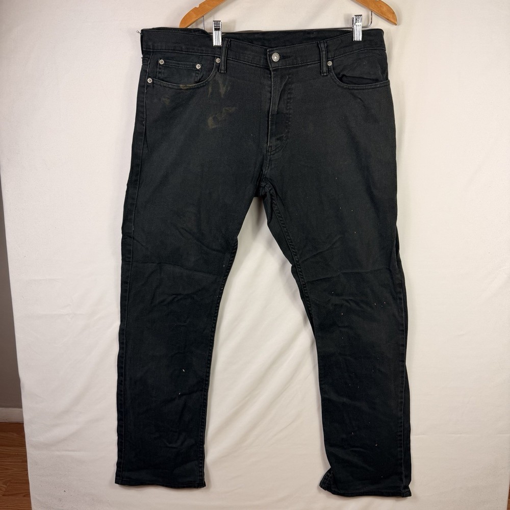 Levi's 514 Jeans Men's 38x32 Straight Fit Black Dark Wash Denim Stretch