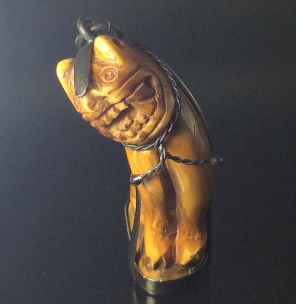 Tiger CARVED Amulet Thai PROTECTION Talisman SPIRITUAL Charm GOOD Luck Power