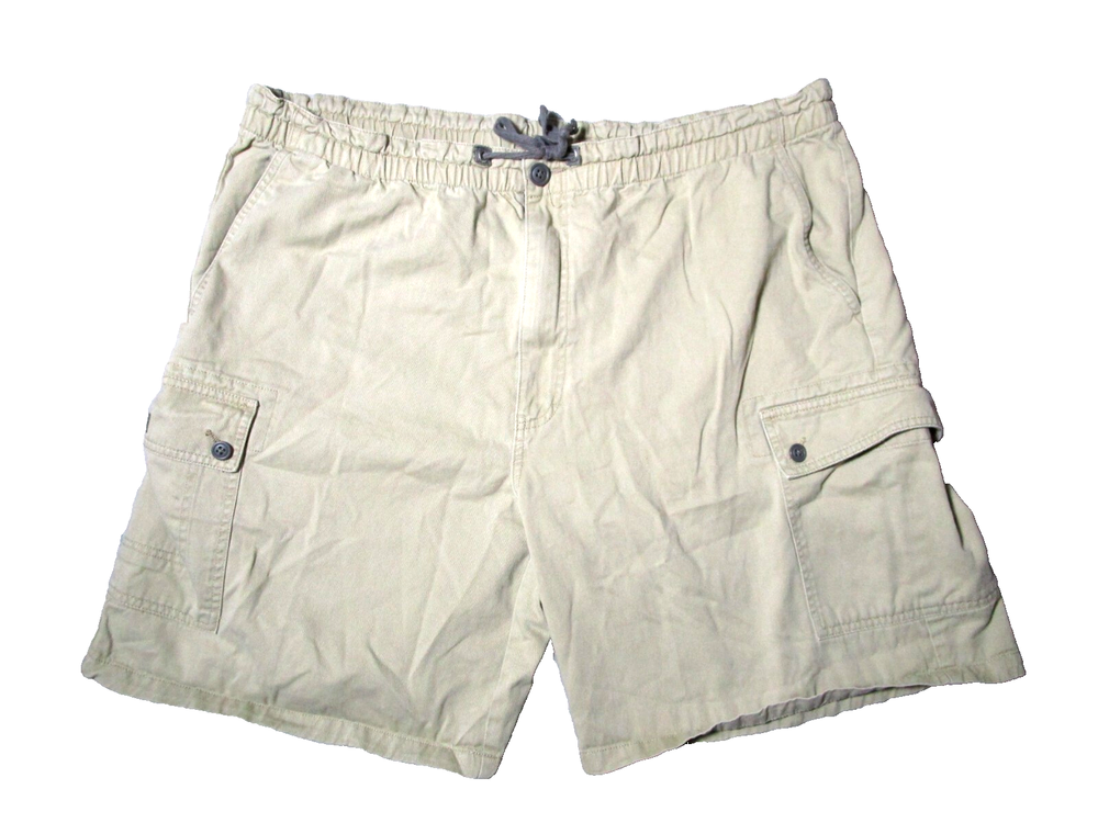 Eddie Bauer Cargo Shorts Men's Sz 2XL Beige Casual Pockets Drawstring Outdoors