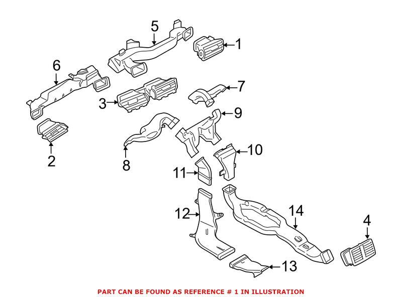 BMW X1 X2 Right Dash Air Vent Grille 2015-2018 OEM 64229292740