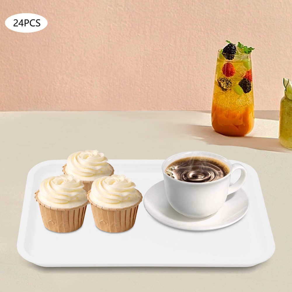 13.39*9.45 in Fast Food Tray, Reusable Multi-Purpose Serving Tray White