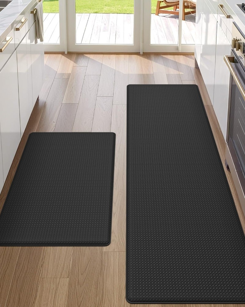 DEXI Anti-Fatigue Kitchen Floor Mats Set of 2 Cushioned 17x29 and 17x59 Waterproof