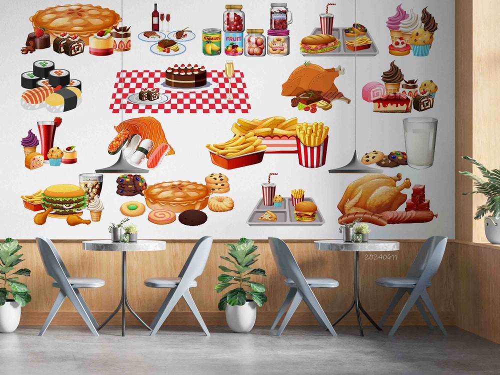 3D Food Illustration Wall Murals Wallpaper Murals Wall Sticker 8