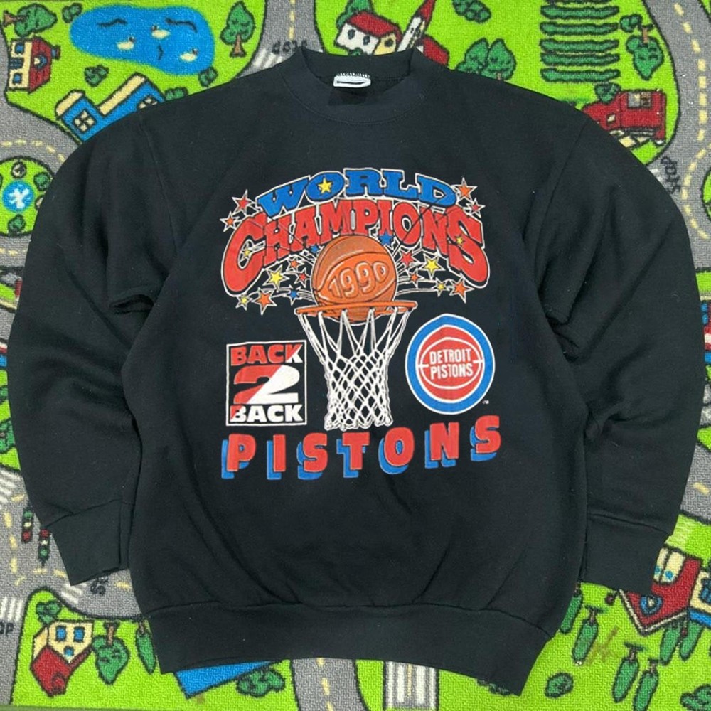 Vintage Detroit Pistons unisex black sweatshirt all sizes QT5711