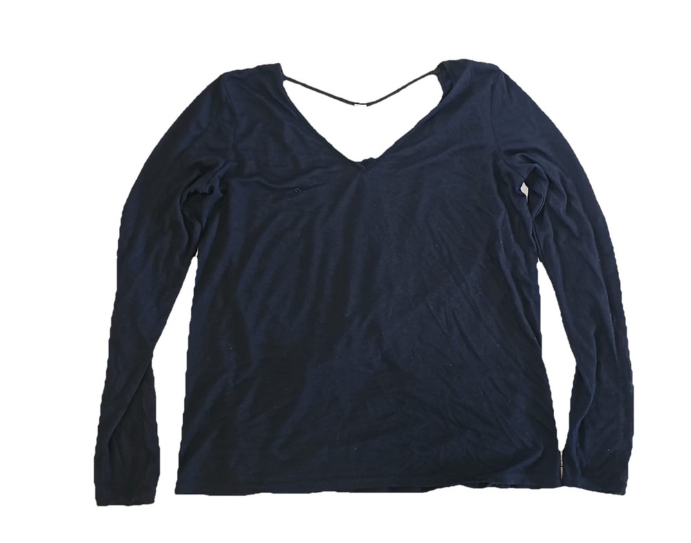 Alo Yoga Top Women's Size Medium Black Long Sleeve Open Back Athleisure Gym
