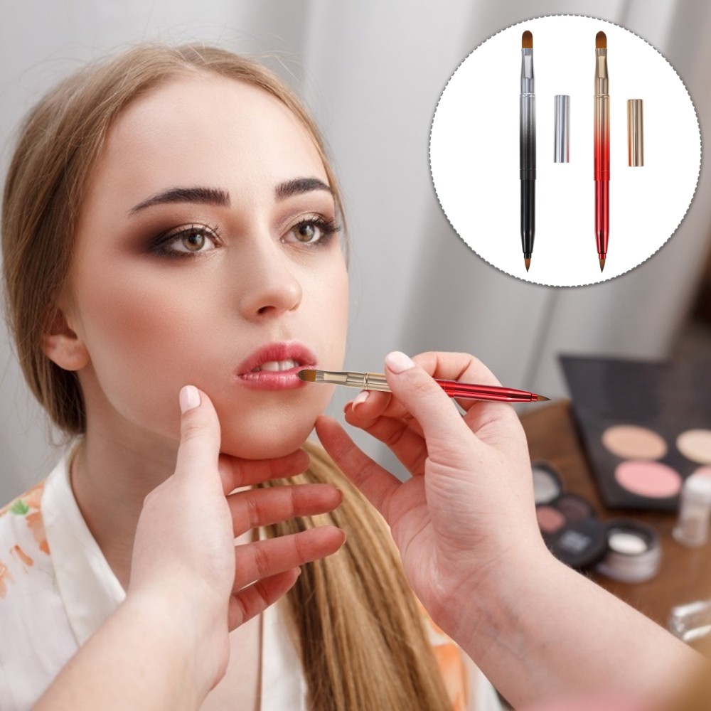 2 Double-Ended Travel Makeup Brushes for Baby & Cosmetics