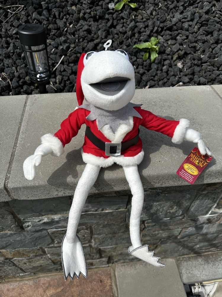 Vintage 2003 Kermit Santa Plush White Christmas Muppet Show NWT w Tag