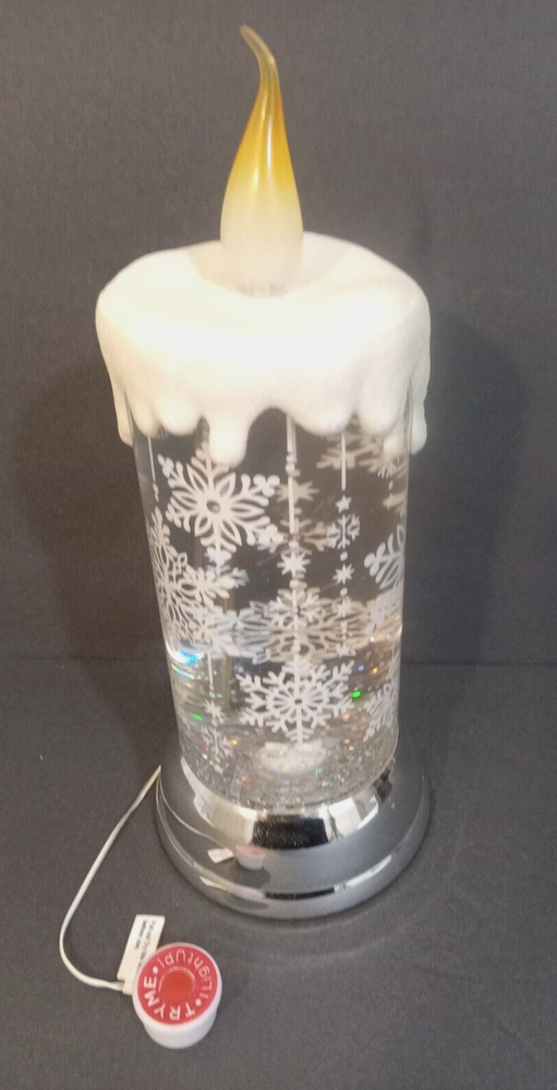 Christmas Snow Globe Candle LED Light Up 11