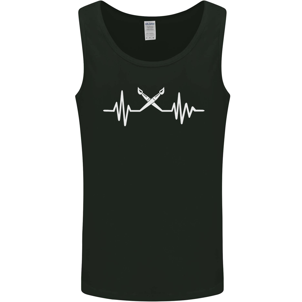 Pulse Artist Art Teacher Fine ECG Mens Vest Tank Top