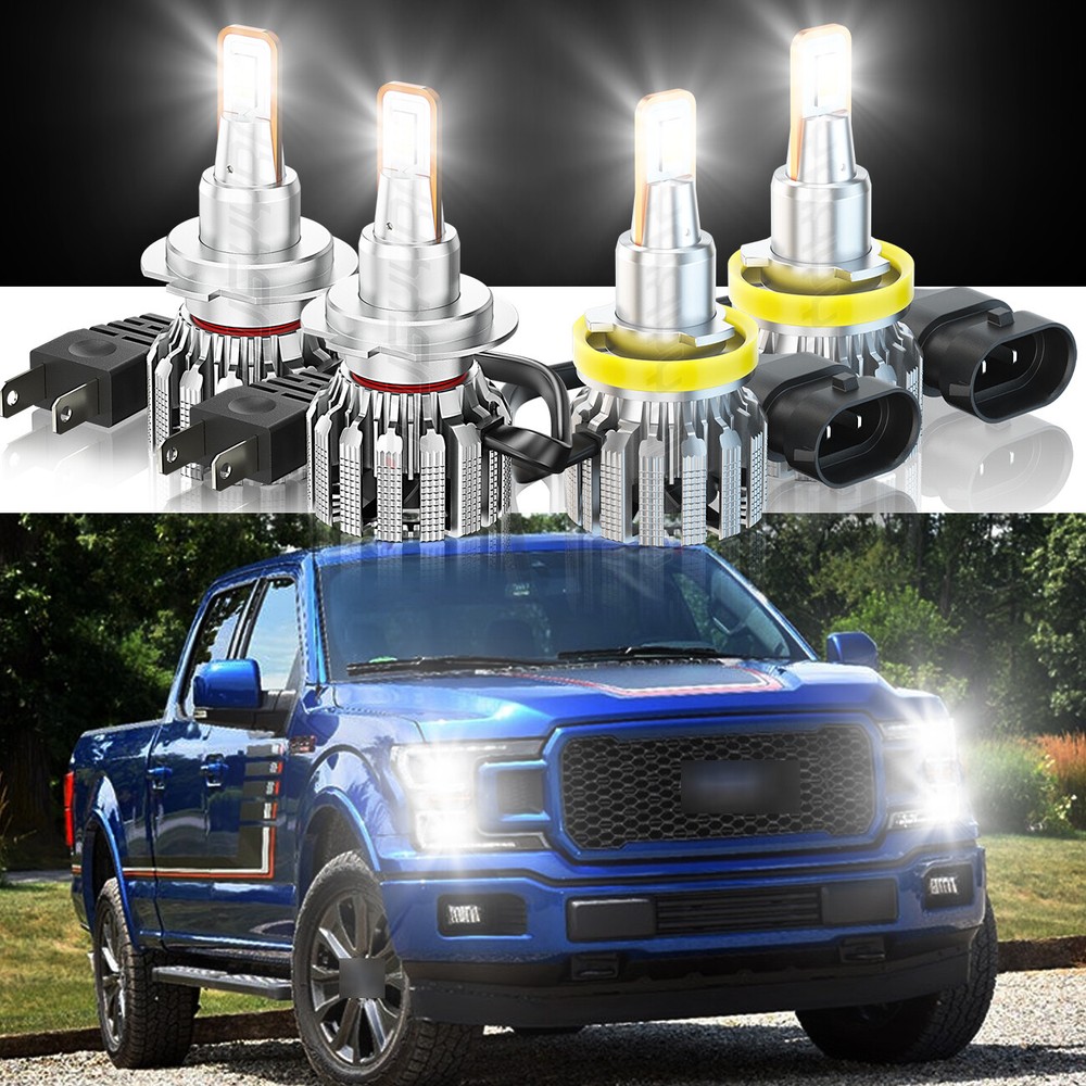 2015-2020 Ford F150 White LED High Low Beam Headlight Bulbs 20000LM Canbus Ready  