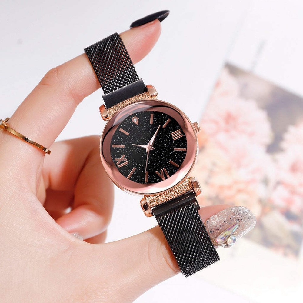 Rose Gold Starry Sky Roman Women's Casual Watch in Multiple Colors