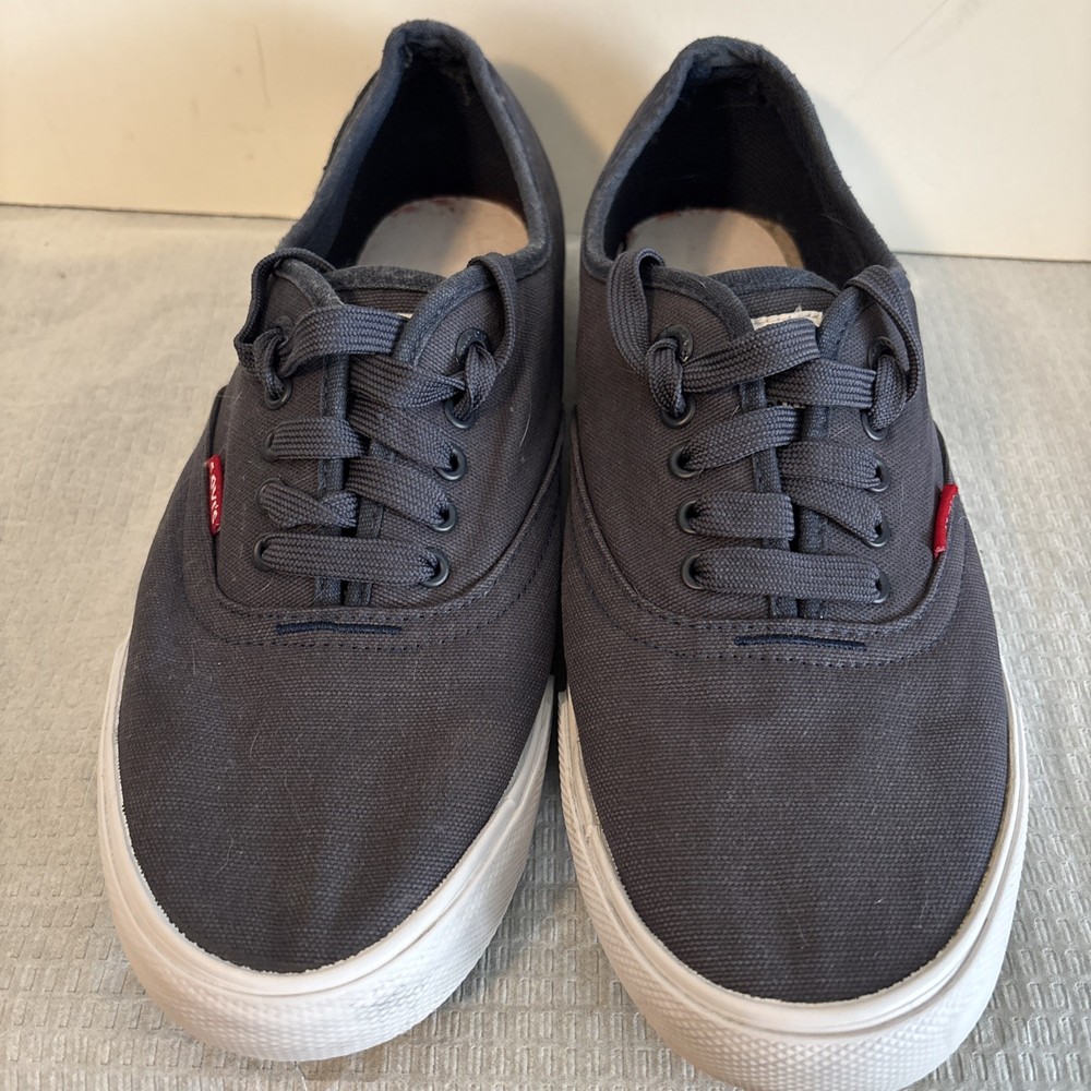Men’s Levi’s Navy Boat Shoe Canvas Lace Up Sneaker Size 9.5