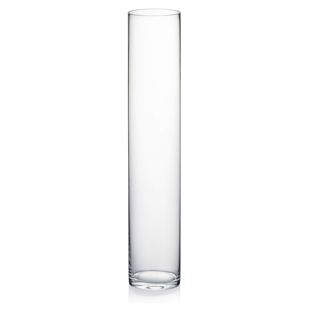 Tall 16in Clear Glass Cylinder Vase for Buds or Candles in Multiple Sizes