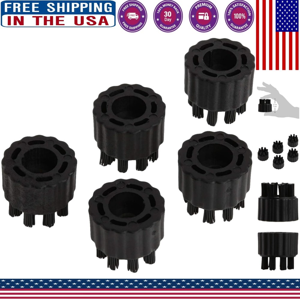 Compact Nylon Utility Brush Set - 5 Brushes for Effective Home Cleaning