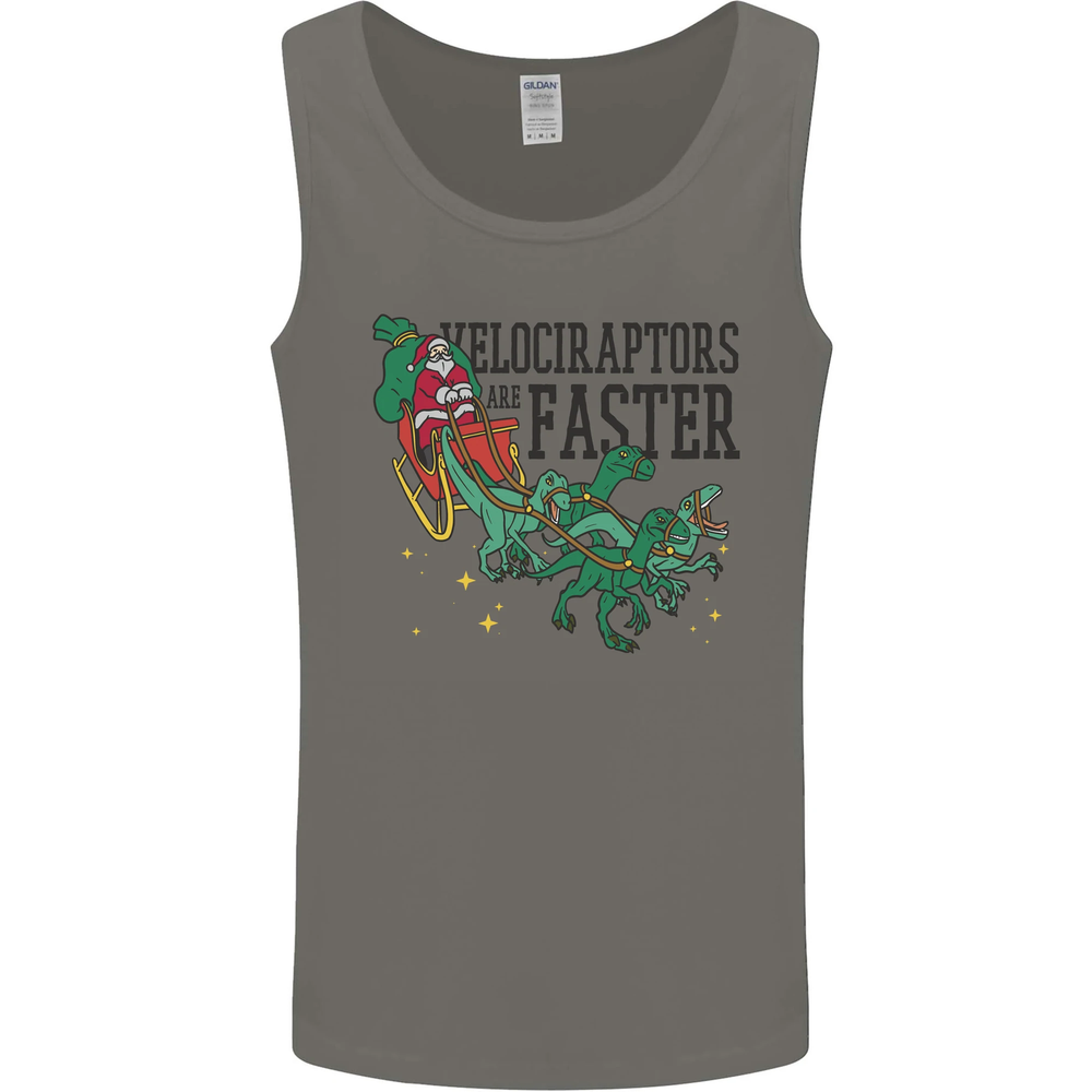 Christmas Velociraptors are Faster Dinosaur Mens Vest Tank Top