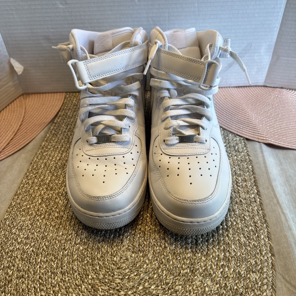Nike Air Force 1 Mid Sneakers Men's Shoes White/White 315123-111 Size 13
