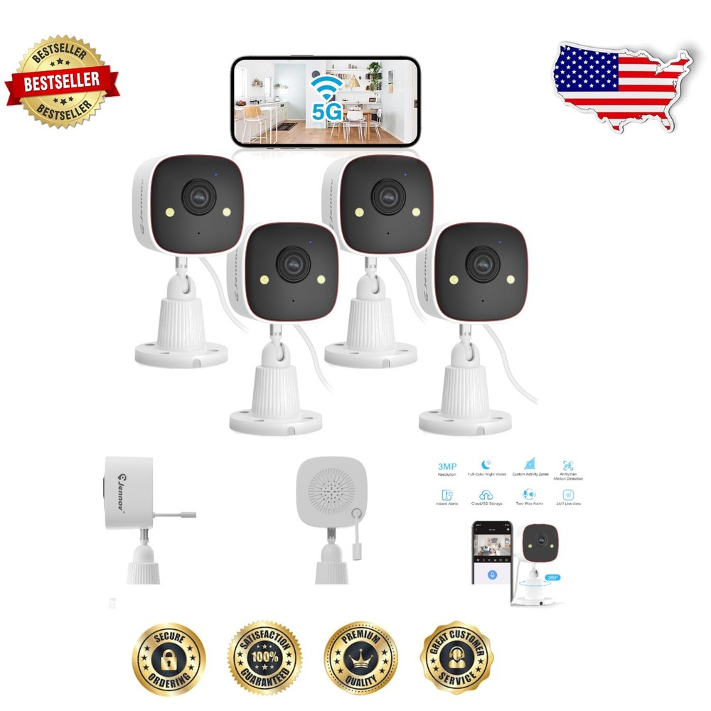 All-Weather 1296P Security Cameras for Indoor/Outdoor Use - Baby & Pet Monitor