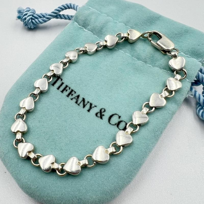 Tiffany & Co 925 Silver Puff Heart Bracelet New Jewelry