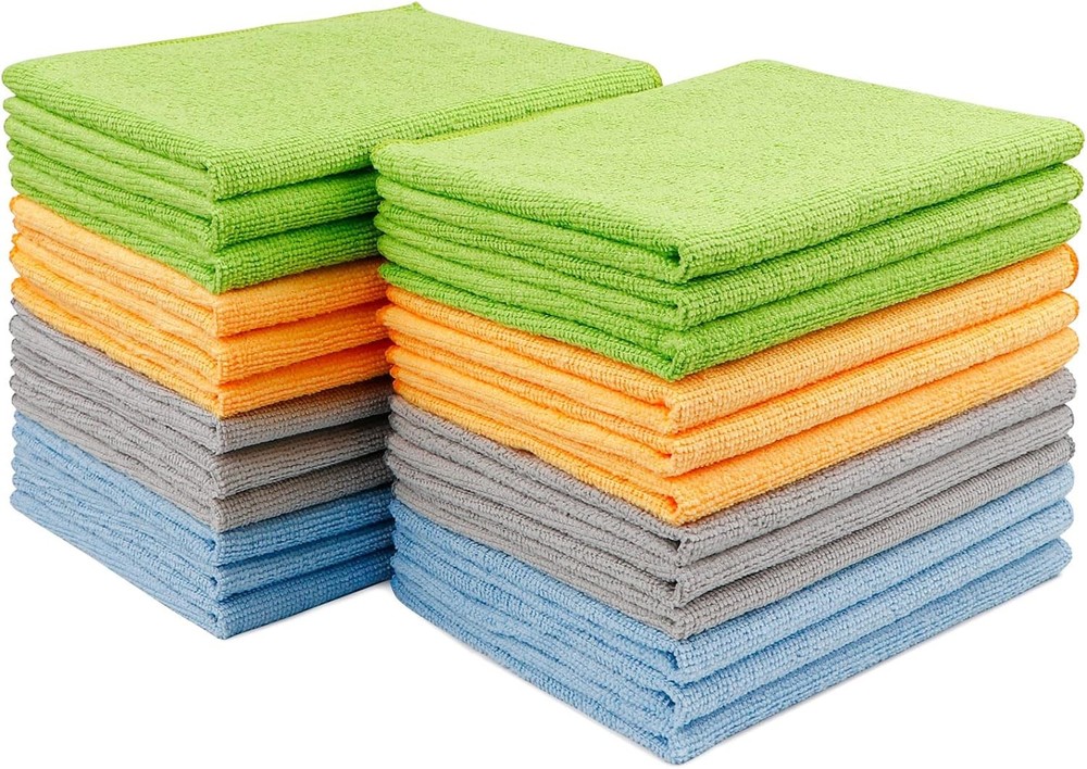 AIDEA 24-Pack Microfiber Cleaning Cloths for Cars - Soft & Absorbent Towels