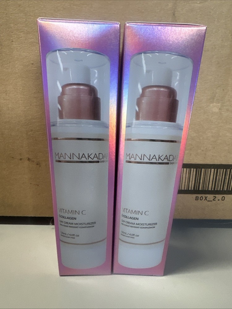 Manna Kadar 2-Pack MK Vitamin C Collagen Day Cream 4oz for Radiant Hydration