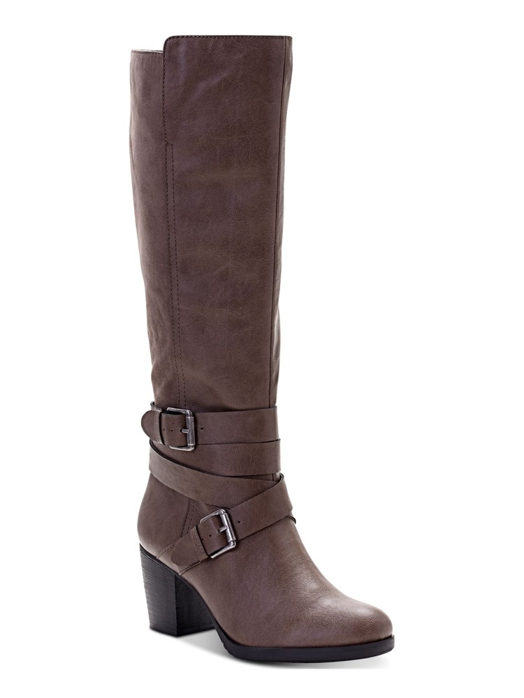 STYLE & COMPANY Womens Brown Jomaris Round Toe Block Heel Riding Boot 7.5 M