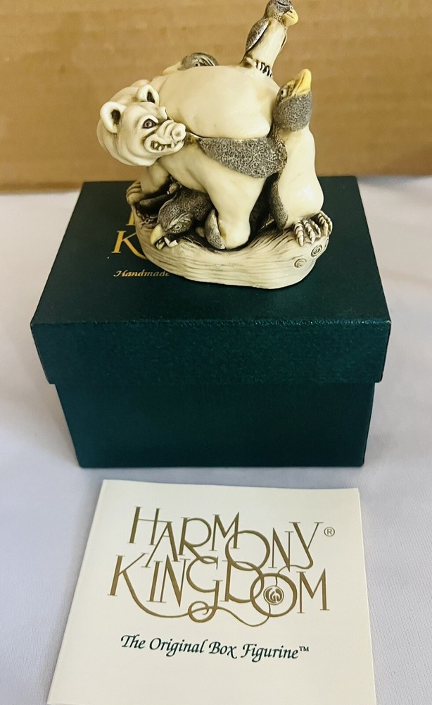 1997 Harmony's Kingdom Murphy's Last Stand Polar Bear And Penguins Trinket Box