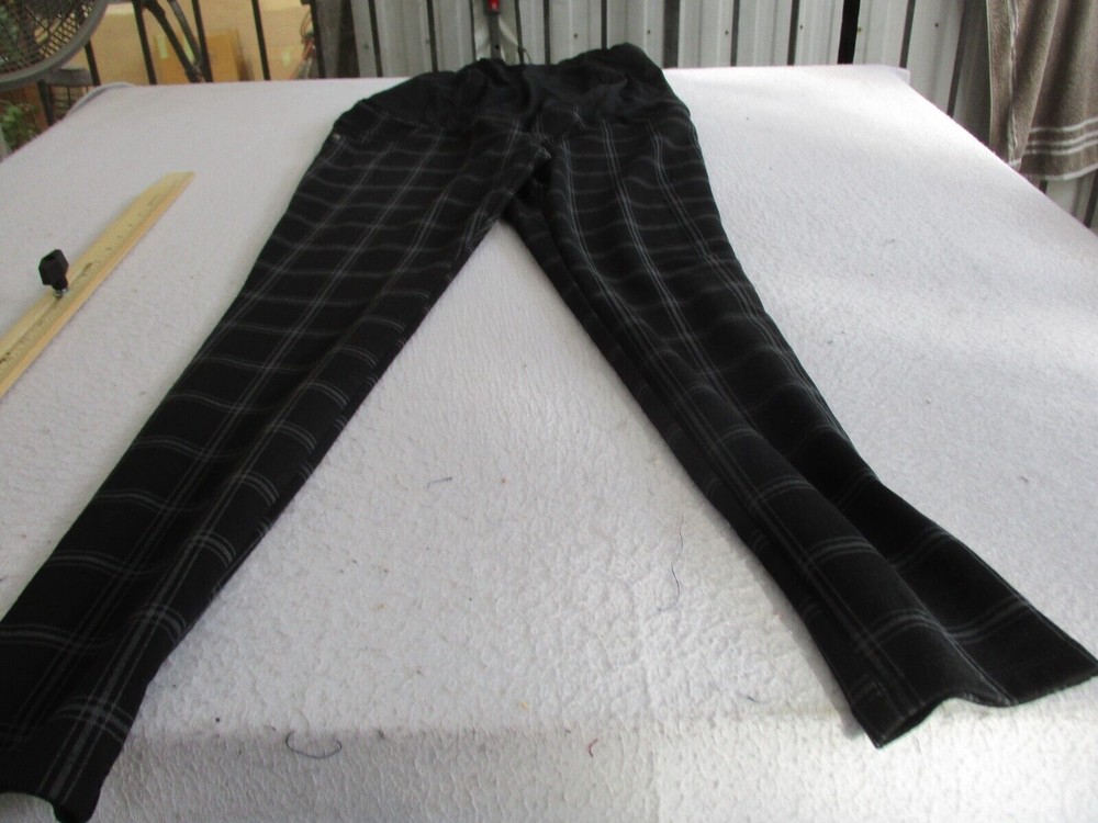Womens Isabel Maternity black plaid pants sz s