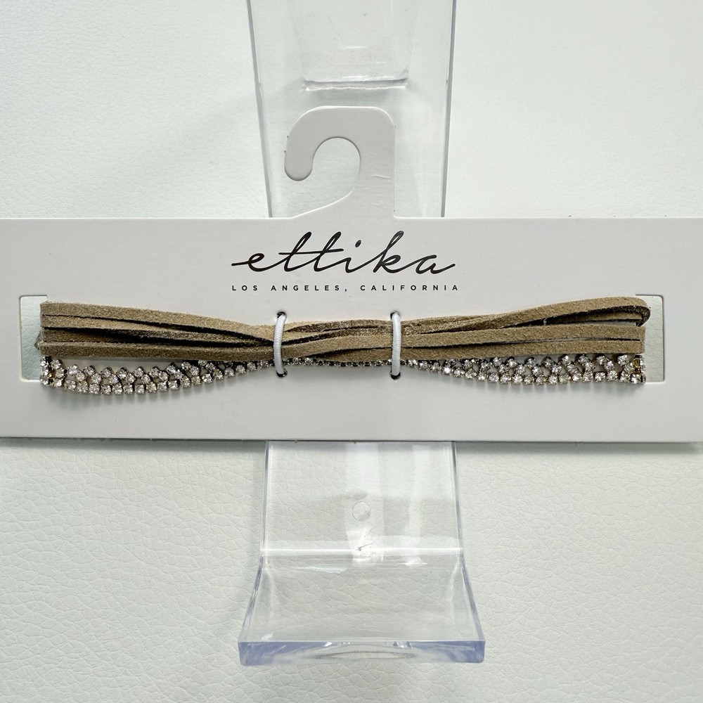 Ettika Faux Suede Cubic Zirconia Wrap Around Choker Necklace