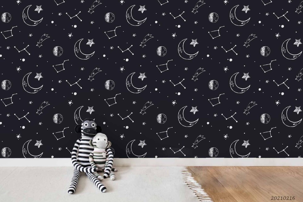 3D Space Moon Constellation Pattern Wall Murals Wallpaper Murals Wall Sticker 5