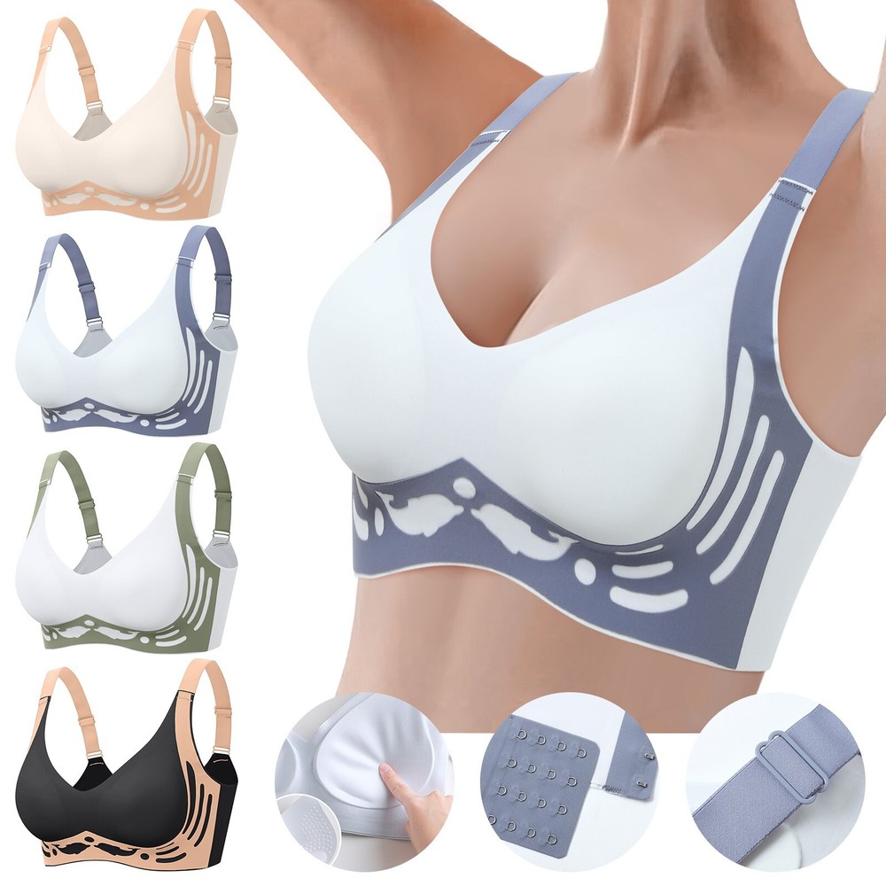 Women's Seamless Thin Vest Soft Support Small Half Cup for Large Chest  