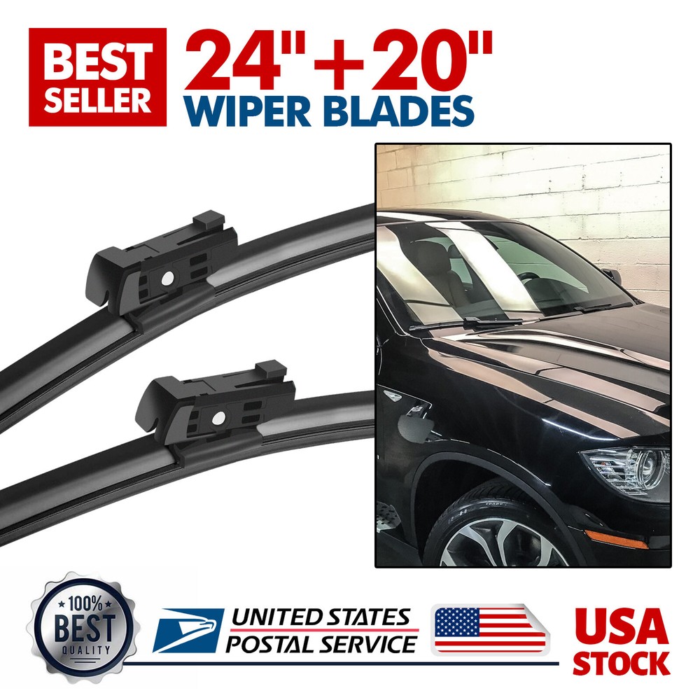 24-Inch and 20-Inch Clear Advantage Bracketless Wiper Blades Front Set Black