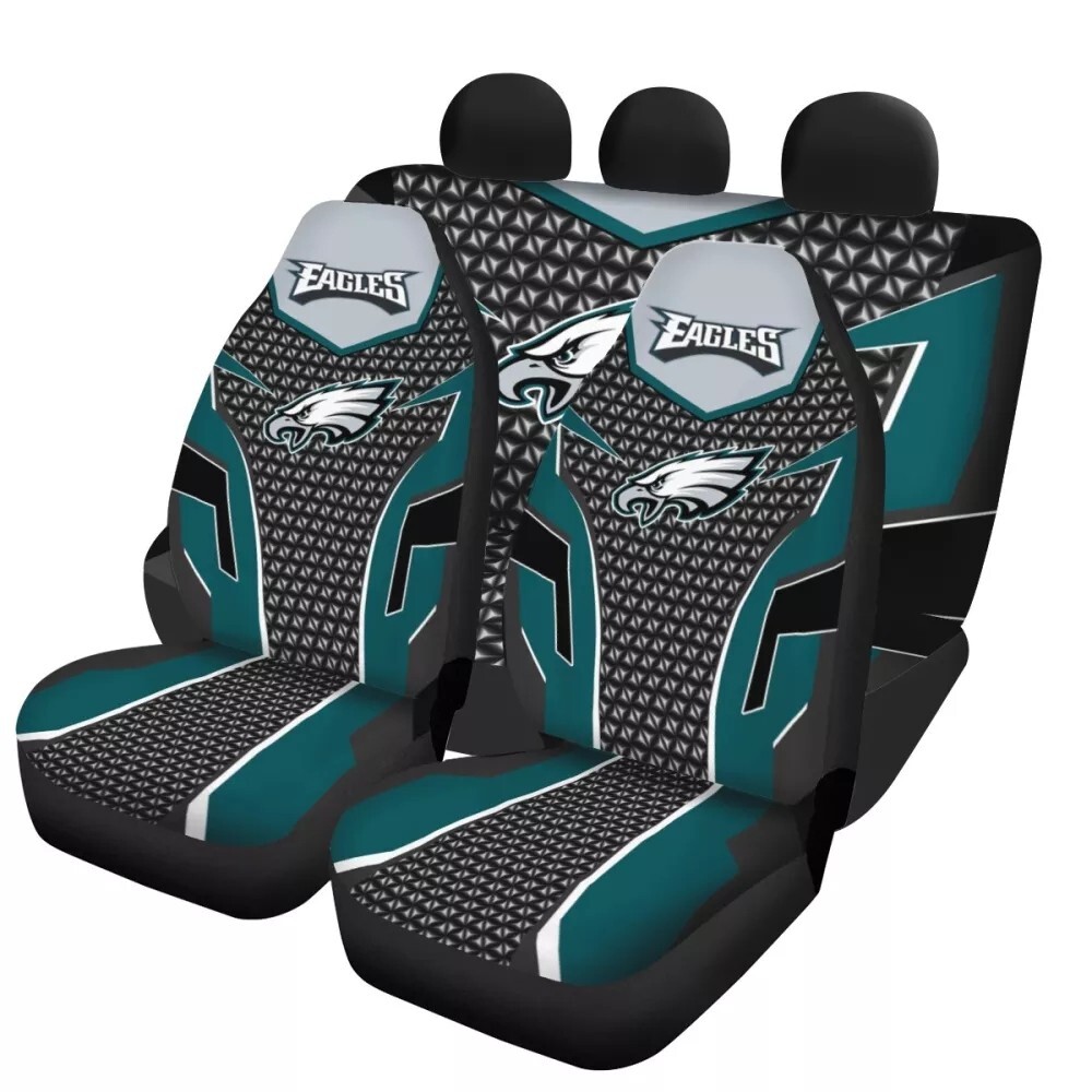 Philadelphia Eagles Car 5 Seater Cover Truck Front Rear Cushion Protector