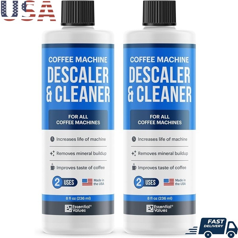 Powerful Coffee Descaler & Cleaner 2 Pack Universal Liquid Solution Machines New