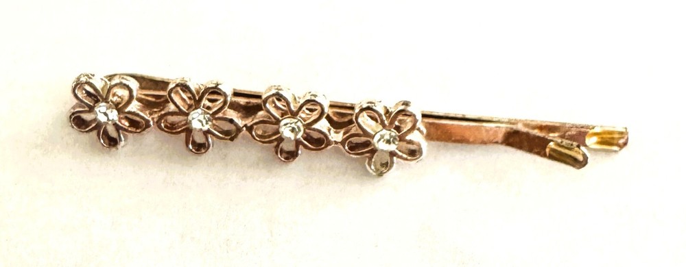 Rhinestone Floral Metal Hair Bobby Pin for Women