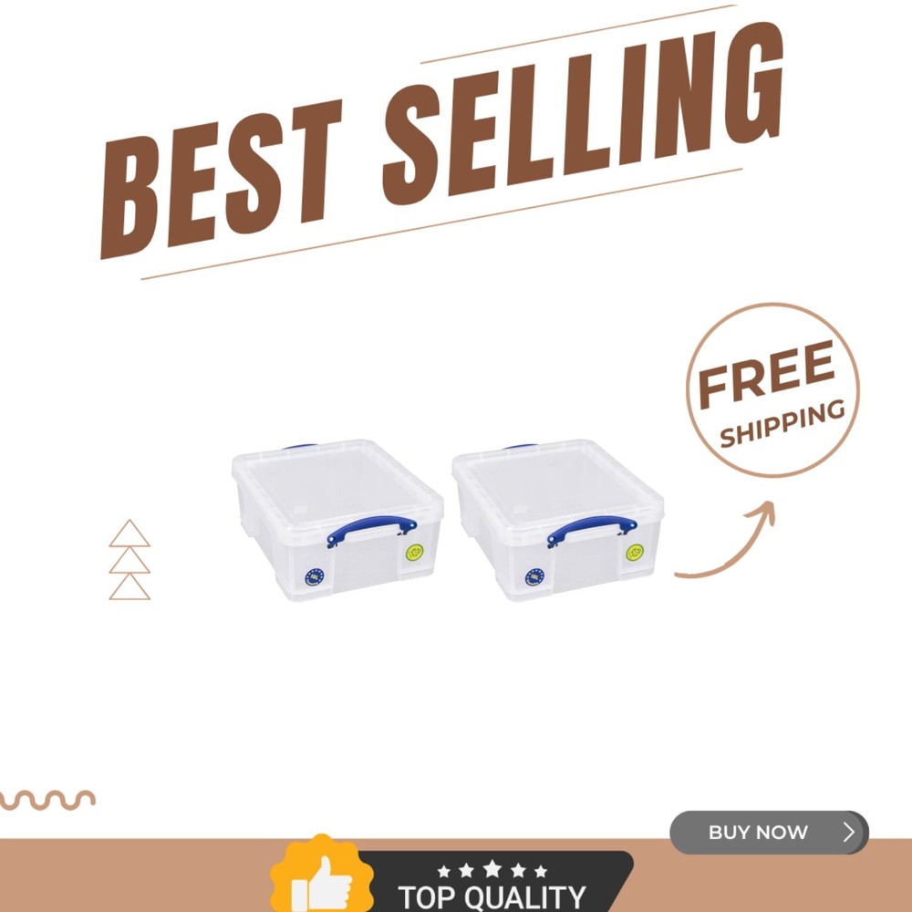 2 Pack Clear Stackable 18L Storage Bins with Snap Lid Closure