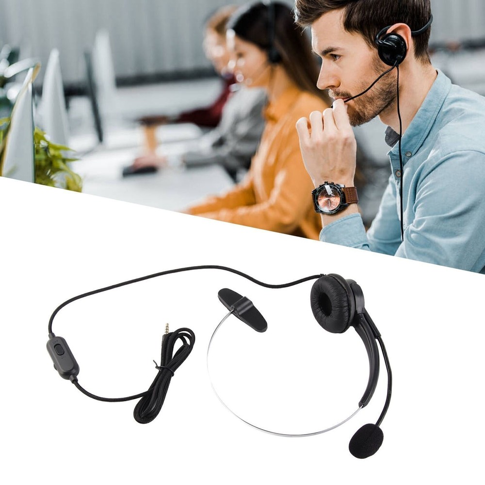 Headset With Noise Cancelling Microphone Volume Control  For Cellphone Laptop