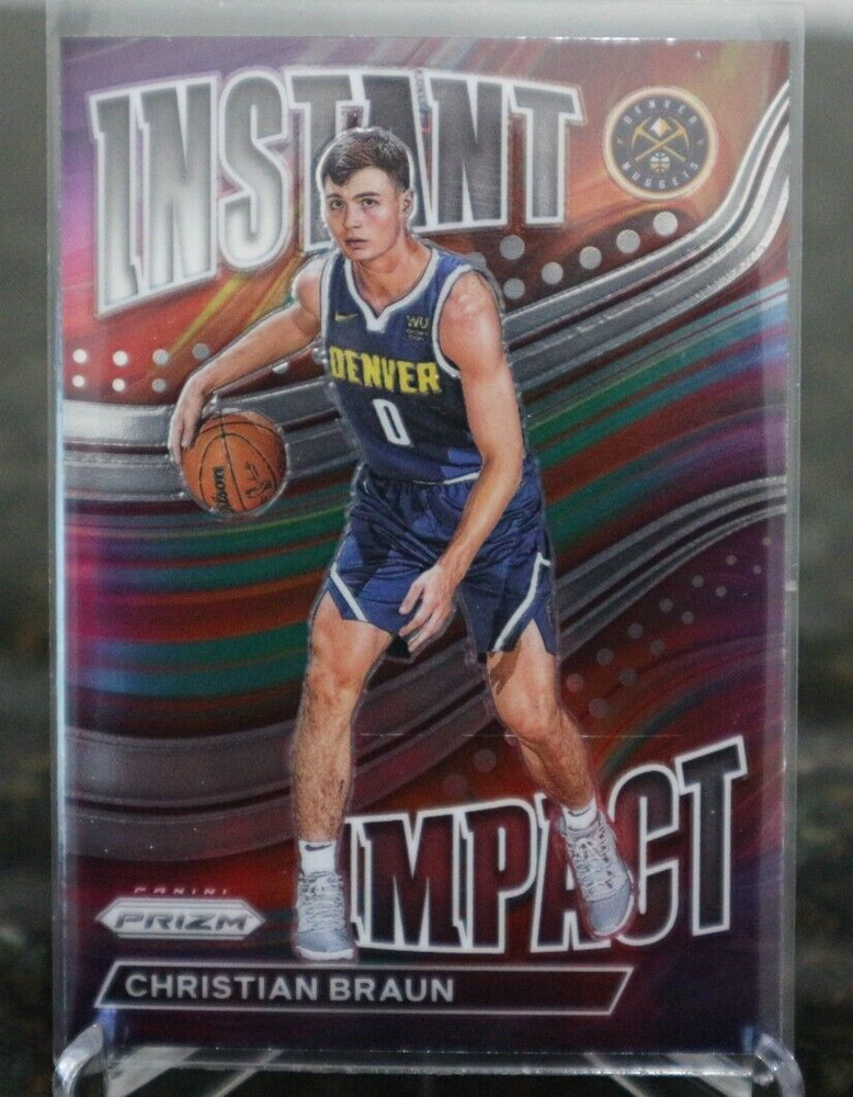 2022-23 Prizm Christian Braun #8 Instant Impact Rookie Card Denver Nuggets
