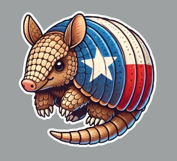 Texas Armadillo Fridge Magnet - Fun Lone Star State Souvenir