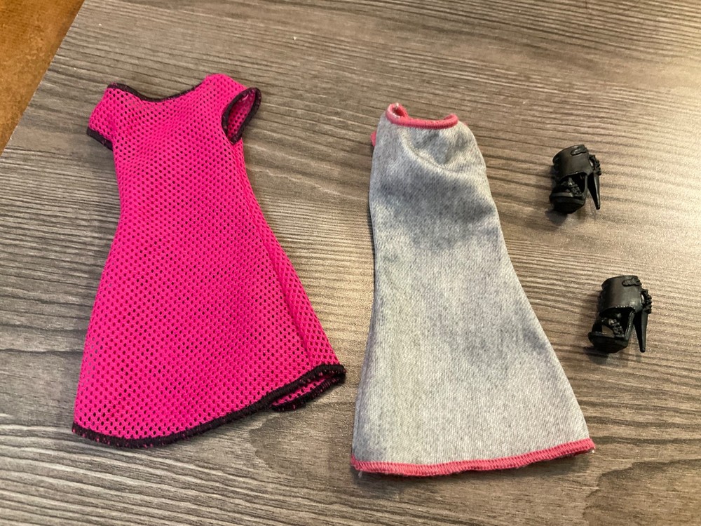 Mattel  Barbie Doll Clothes blue Dress Shoes Outfit Lot