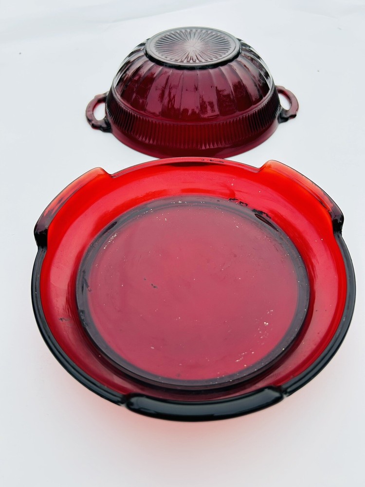 Ruby Red Pedestal Candy Dish for Elegant Display