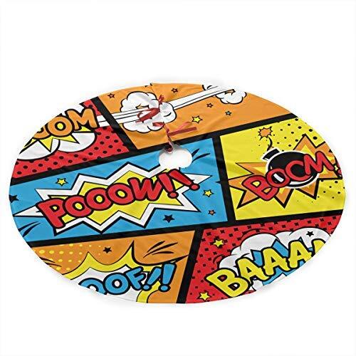 Comic Graffiti Boom Christmas Tree Skirt Xmas Holiday Decoration