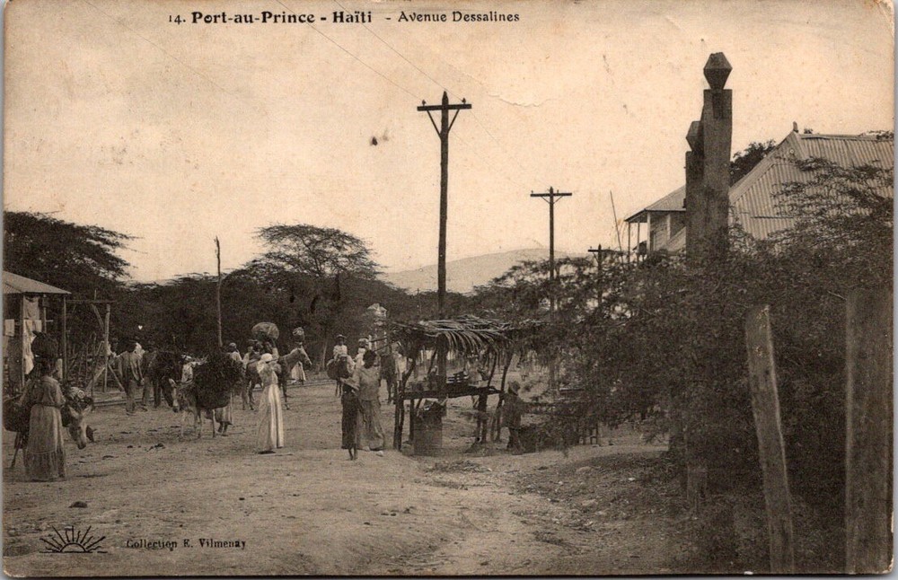 1909 Port-au-Prince Haiti Street View – Avenue Dessalines Postcard w/ Stamp