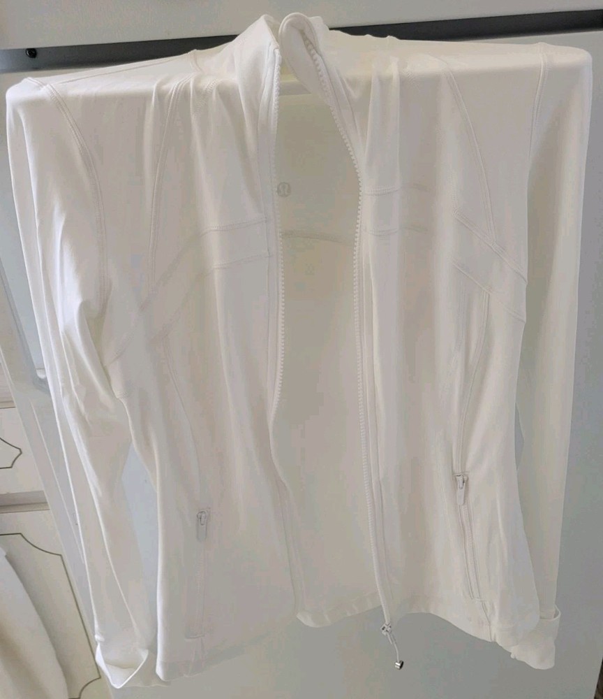 Lulemon Define Athletic Jacket with Zippers and Pockets in White Size 8 for Women
