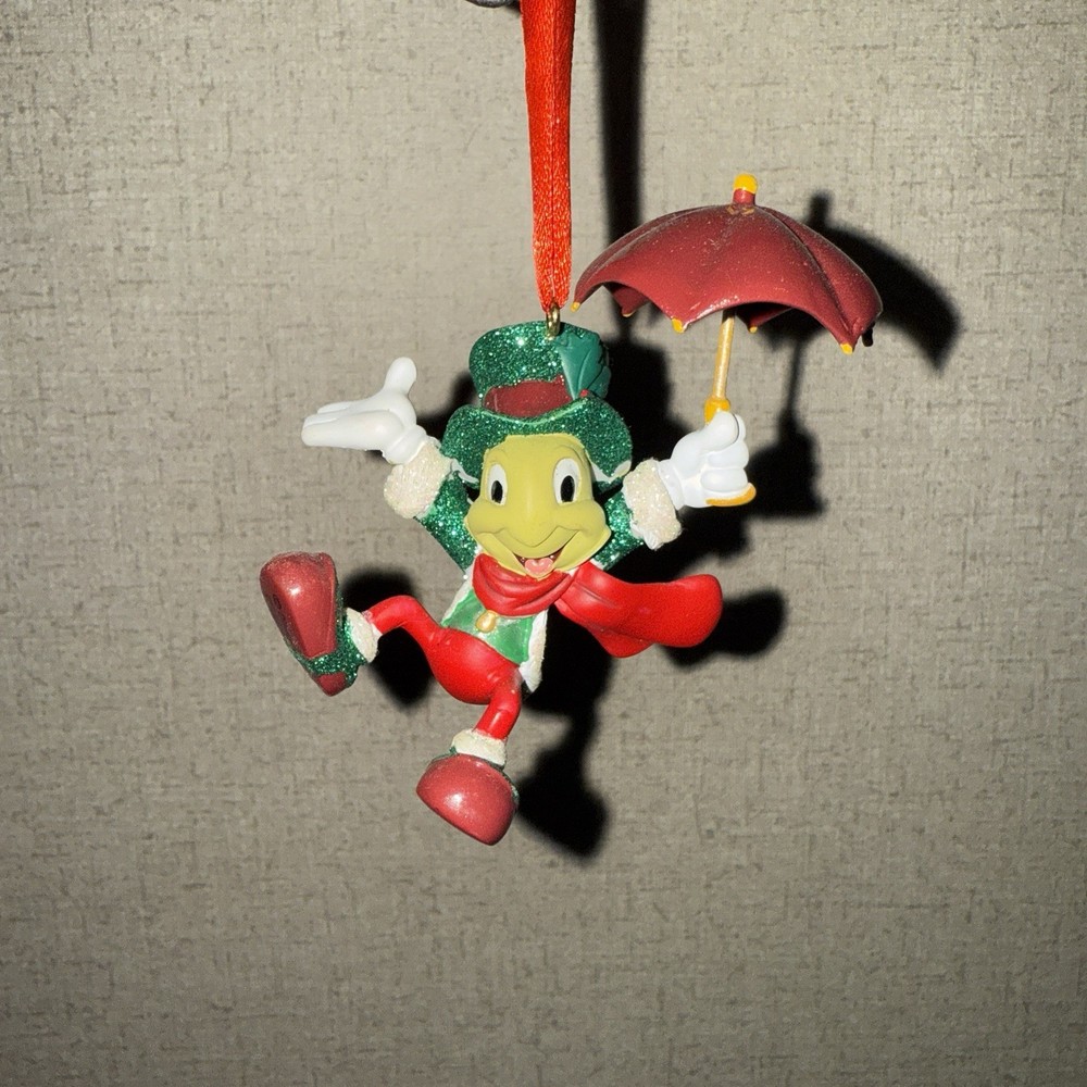 Disney Jiminy Cricket Glitter Holiday Outfit Christmas Ornament Xmas