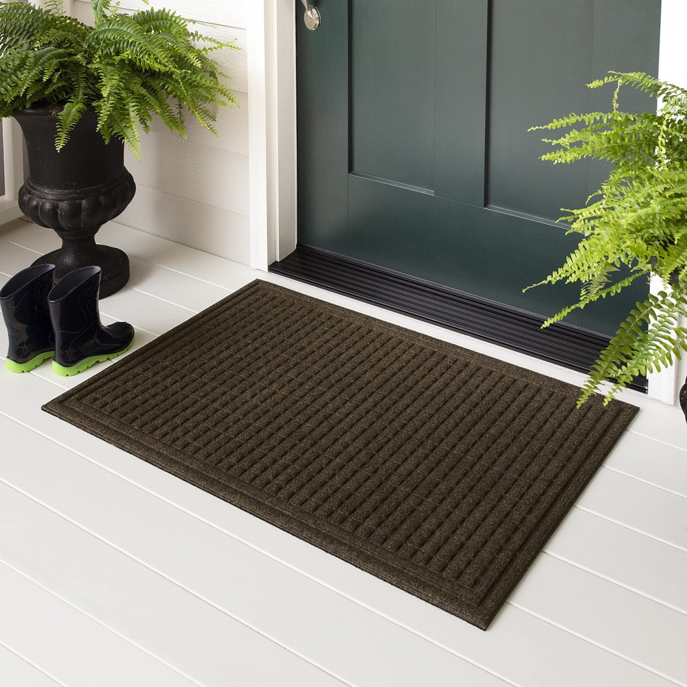 3x4 Non-Slip All-Weather Recycled Rubber Entryway Doormat for Outdoor Use